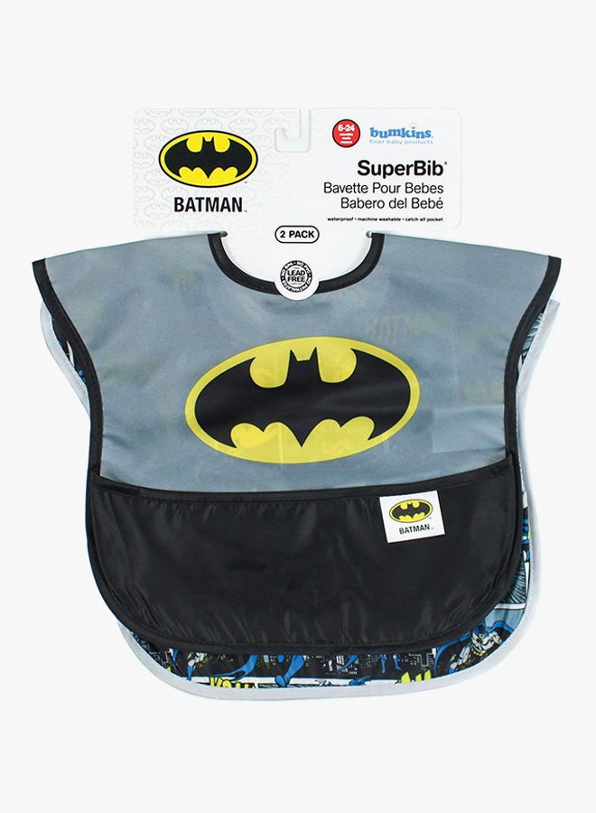 2-Piece Batman Printed Bib Set