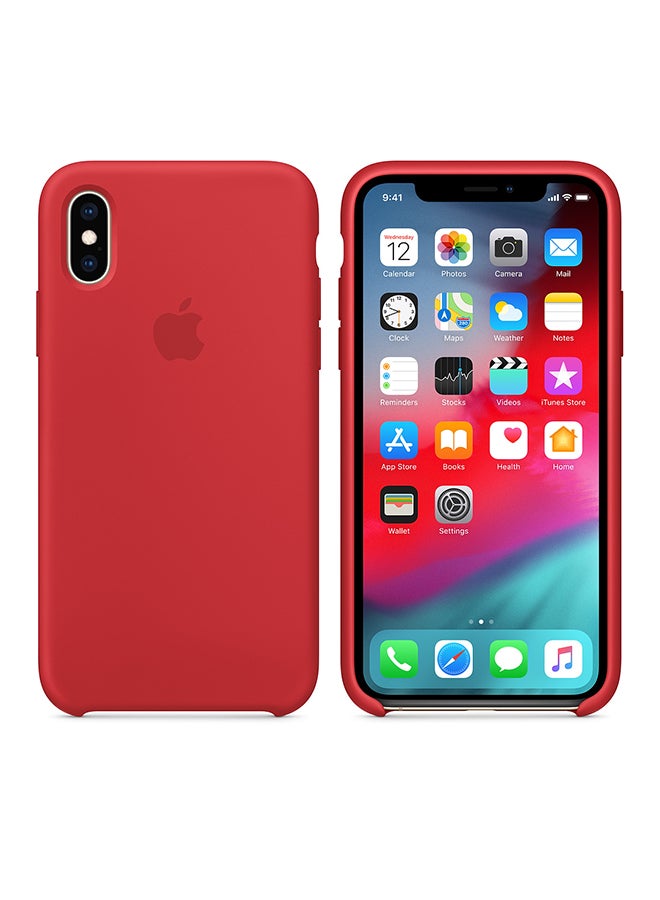Apple iPhone XS Silicone Case Red - Image 2