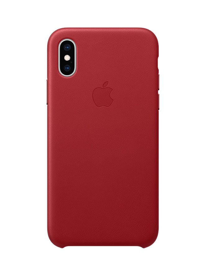ابل  غطاء حماية واقٍ من الجلد لهاتف أبل آيفون XS أحمر - Image 1