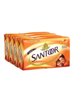 Santoor 4-Piece Sandal And Turmeric Bar Soap 125grams  - Image 1