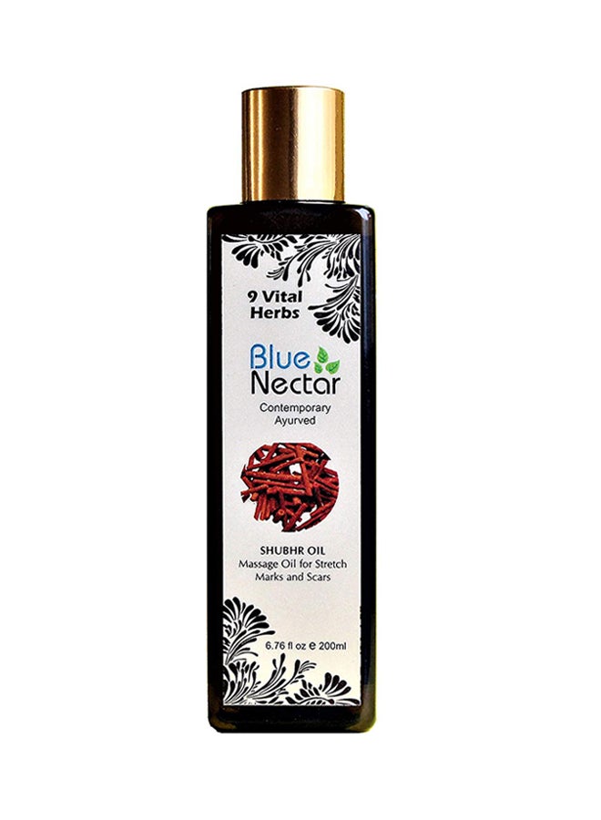 Blue Nectar 9 Vital Herbs Ayurvedic Massage Oil For Stretch Marks And Scars 200ml 