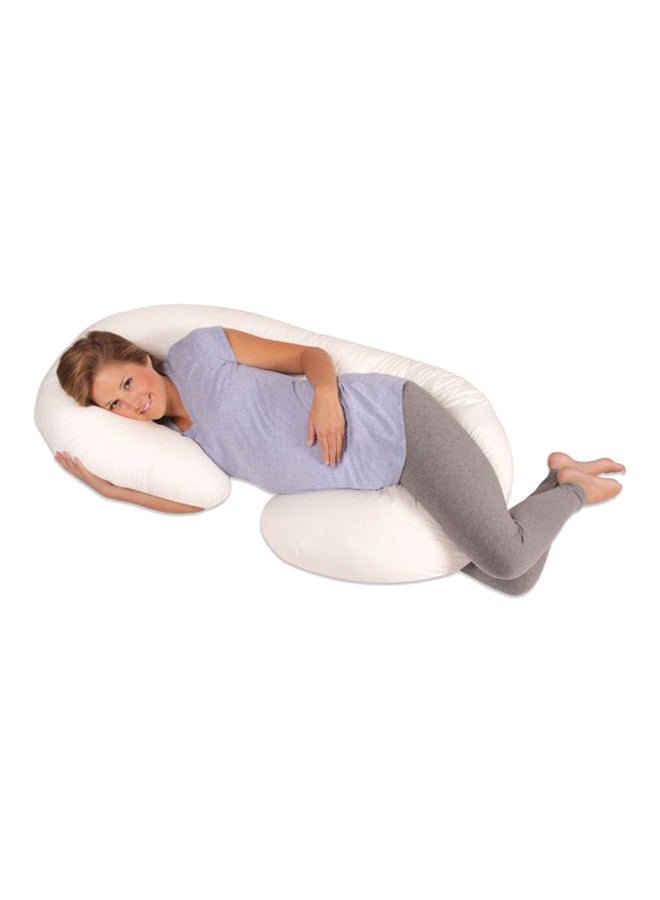 مازر كومفورت وسادة مريحة بتصميم حرف C للحوامل مايكروفايبر أبيض - Image 2