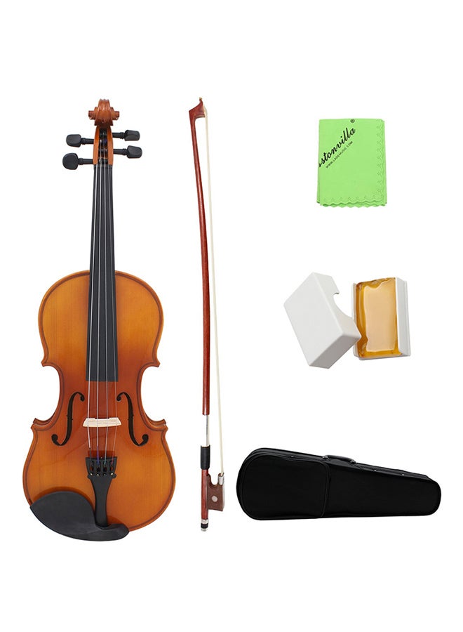 Megarya 4/4 Natural Acoustic Solid Wood Spruce Flame Maple Veneer Violin With Case  - Image 1