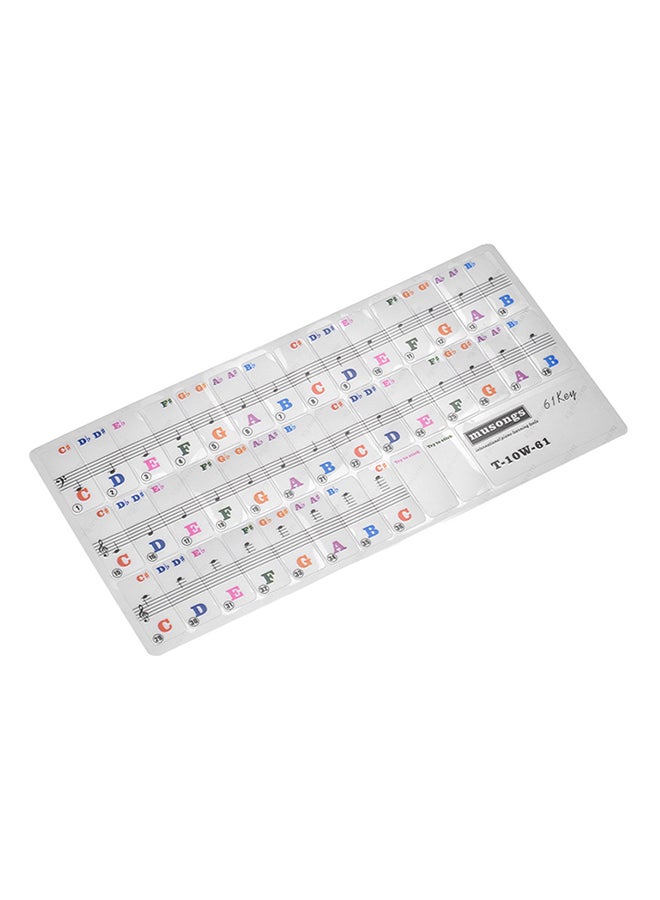 ammoon - 61-Keys Transparent Removable Piano Keyboard Stickers - Image 1