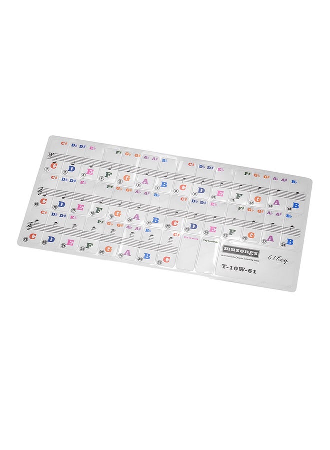 ammoon - 61-Keys Transparent Removable Piano Keyboard Stickers - Image 1