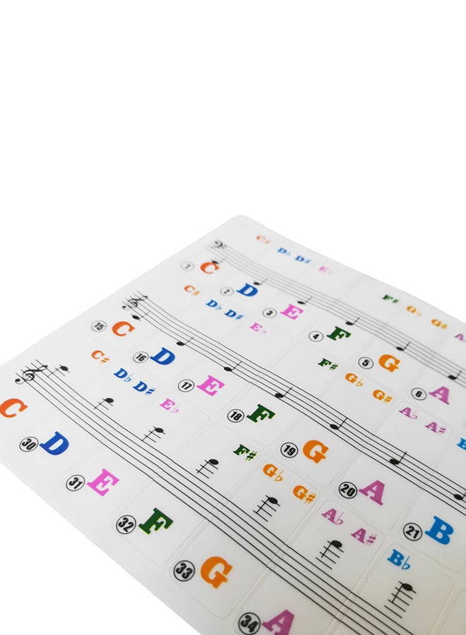 ammoon - 61-Keys Transparent Removable Piano Keyboard Stickers - Image 1