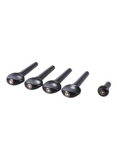 ammoon 5 Pieces Ebony Wood Violin Fiddle Tuning Pegs Endpin Replacement Set  - Image 1