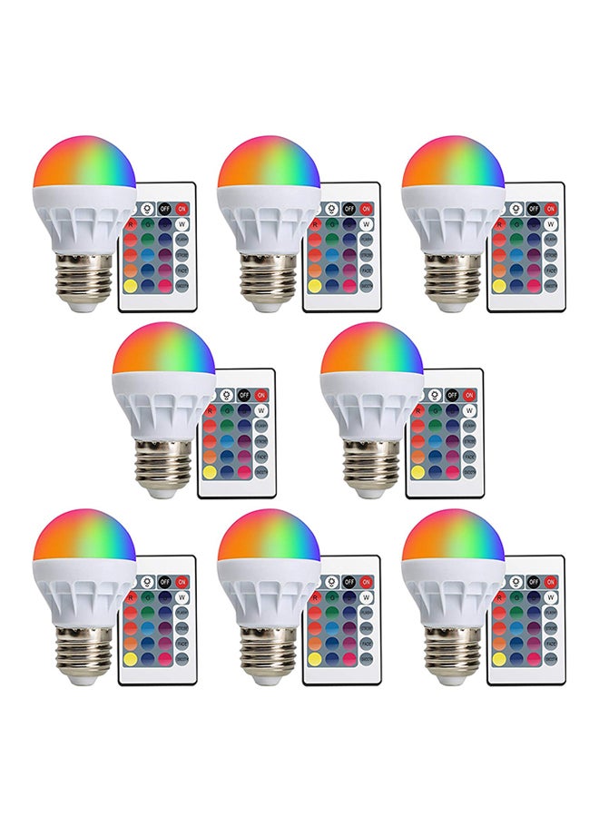 طقم مصابيح LED بإضاءة قابلة للخفض مكون من 8 قطع مع جهاز للتحكم عن بُعد متعدد الألوان - Image 1