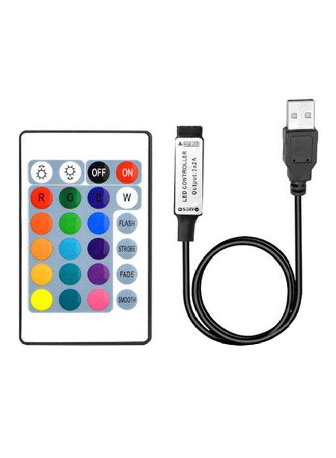 USB Inline IR Controller With Wireless Controller For 5050/3528 RGB LED Light Strip White/Black - Image 1