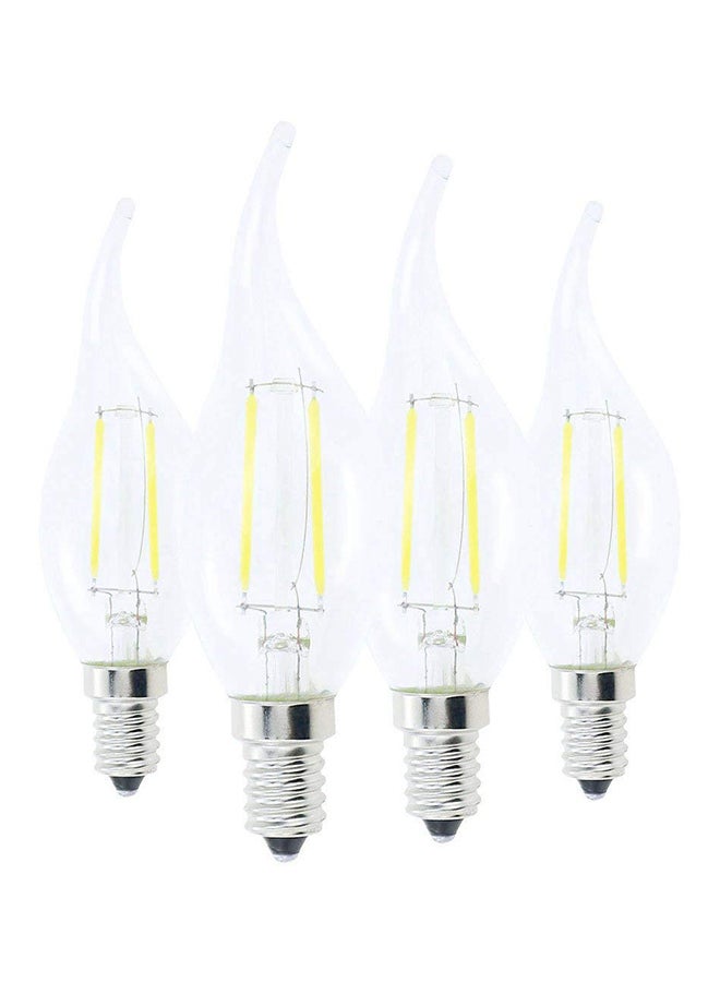 4-Piece LED Filament Candle Light Bulb White - Image 1