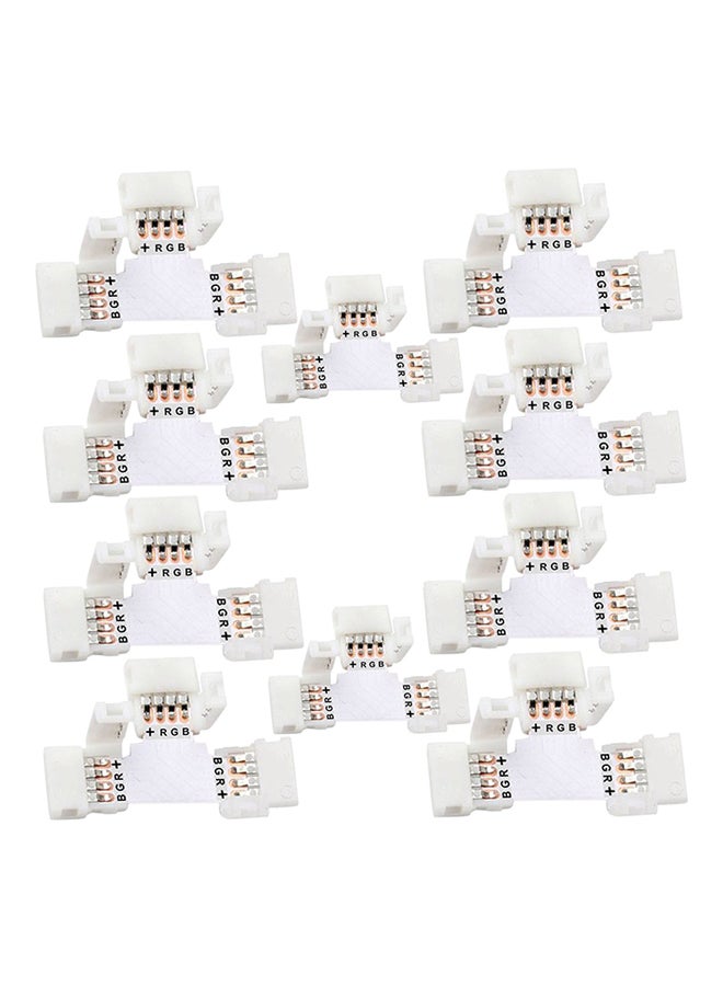 Generic 10-Piece Sprit Connector For T Shape 4-Pins White  - Image 1