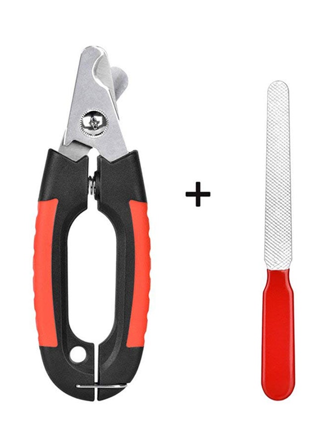 2-Piece Professional Pet Nail Clipper Set Red/Silver/Orange - Image 1