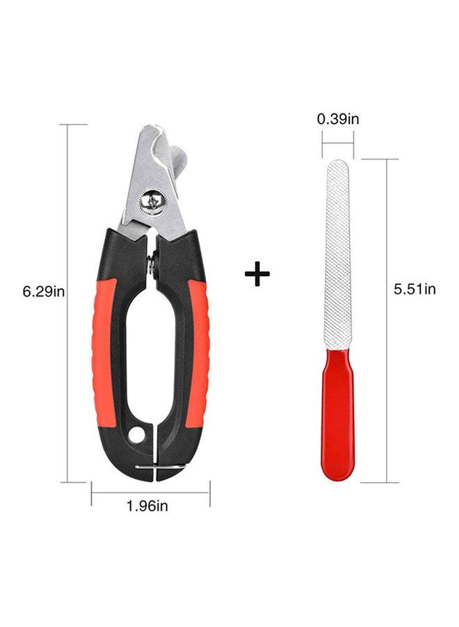 2-Piece Professional Pet Nail Clipper Set Red/Silver/Orange - Image 3