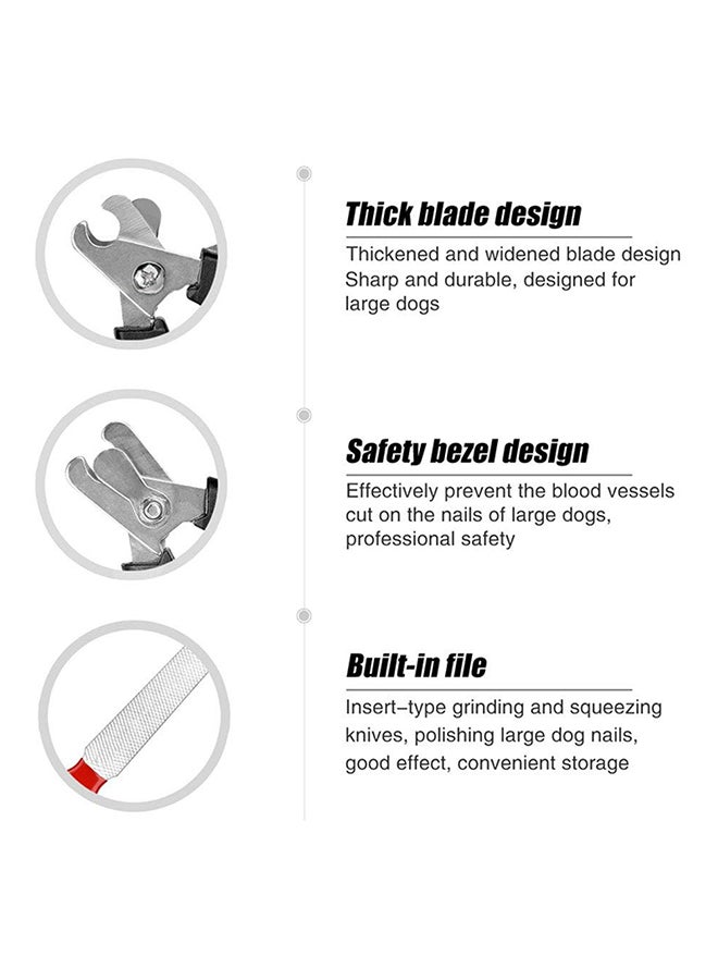 2-Piece Professional Pet Nail Clipper Set Red/Silver/Orange - Image 2