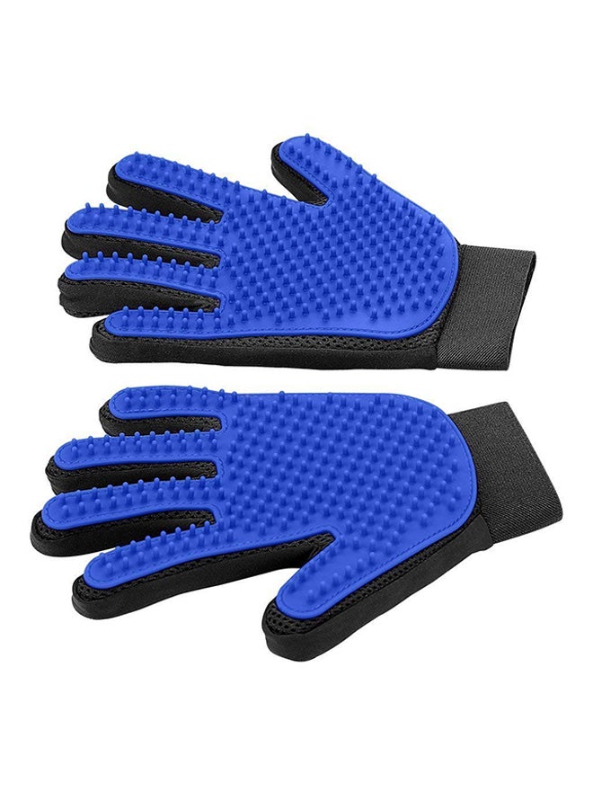 Generic 2-Piece Pet Grooming Gloves Blue/Black - Image 1