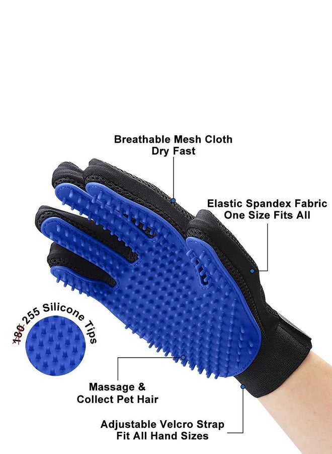 Generic 2-Piece Pet Grooming Gloves Blue/Black - Image 2