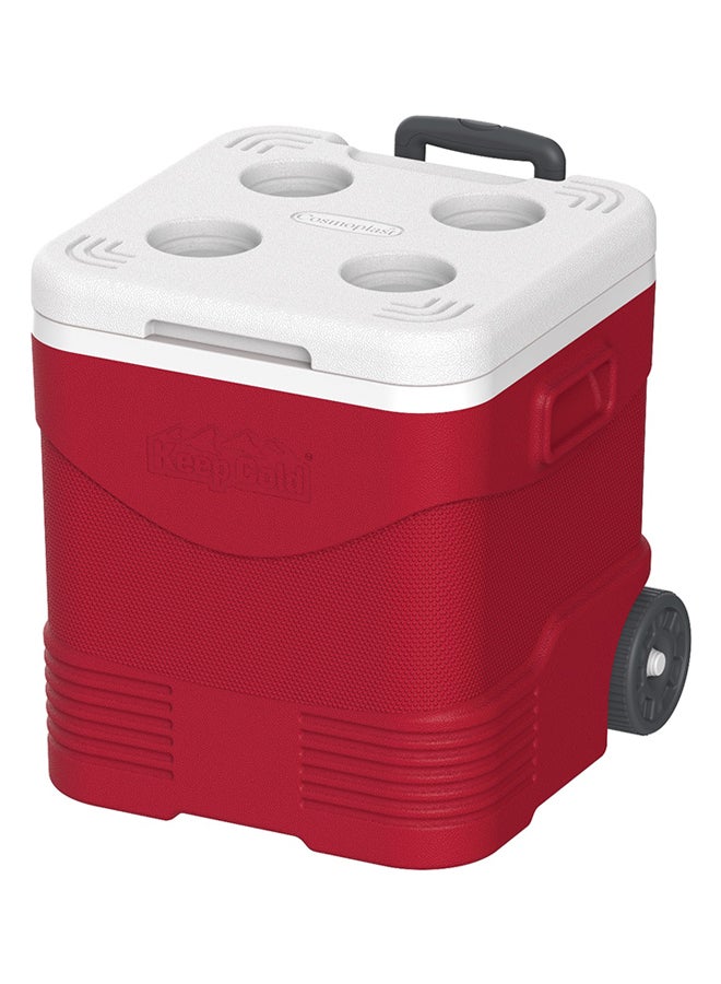 45-Liter KeepCold Trolley Icebox With Wheels Red 