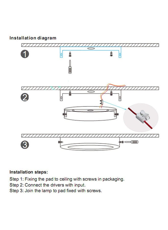 مصباح LED لوحي للسقف أبيض دافئ - Image 3