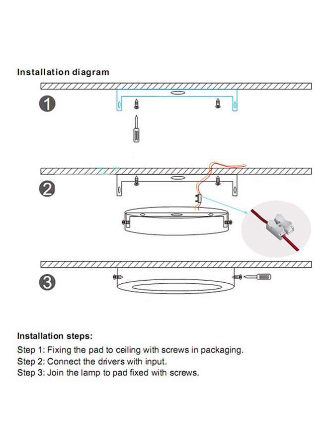 مصباح LED لوحي للسقف أبيض - Image 3