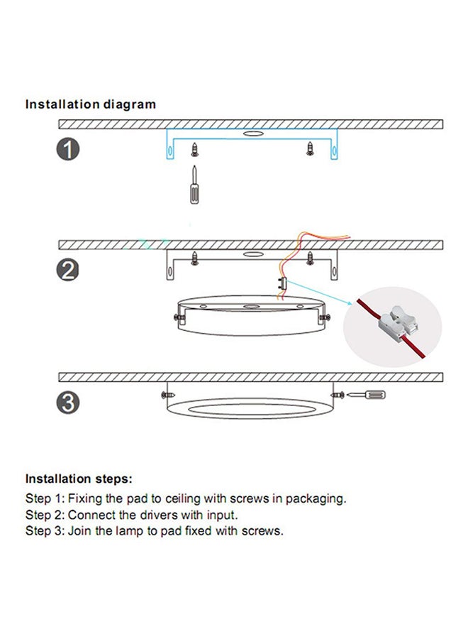 مصباح LED لوحي للسقف أبيض دافئ - Image 3