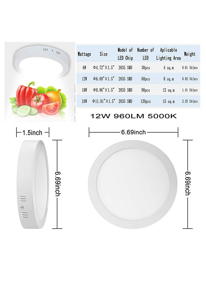 مصباح LED لوحي للسقف أبيض دافئ - Image 2
