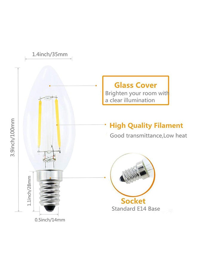 4-Piece LED Filament Candle Light Bulb White - Image 2