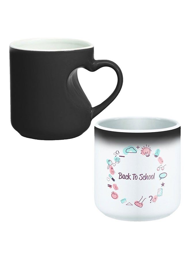 Decalac Magic Mug With Inner Heart Handle Black/White - Image 1