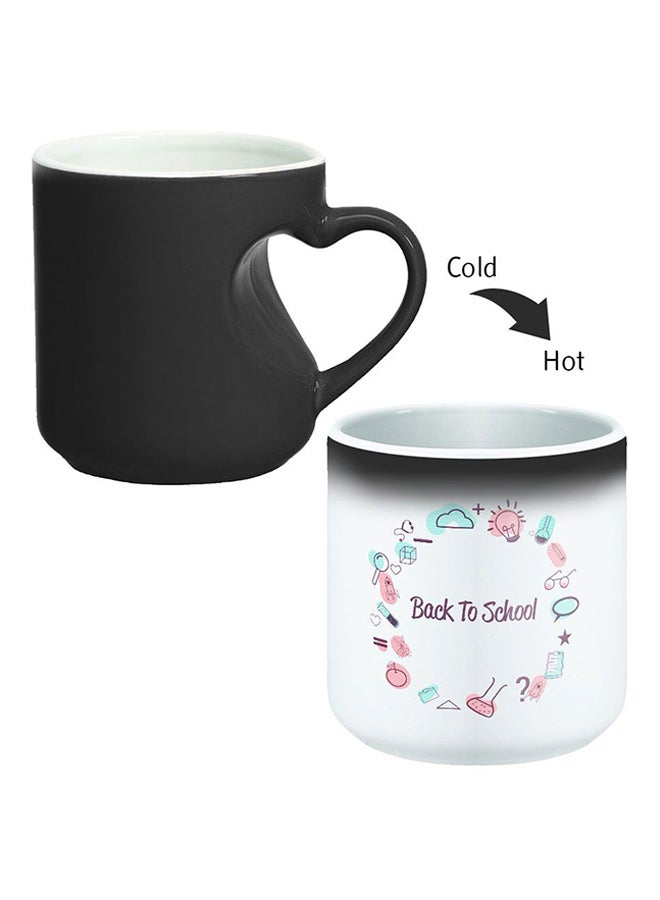 Decalac Magic Mug With Inner Heart Handle Black/White - Image 2