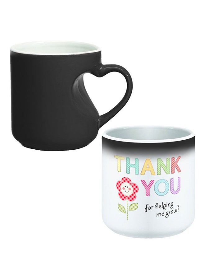 Decalac Ceramic Magic Mug With Inner Heart Handle Black/White - Image 1