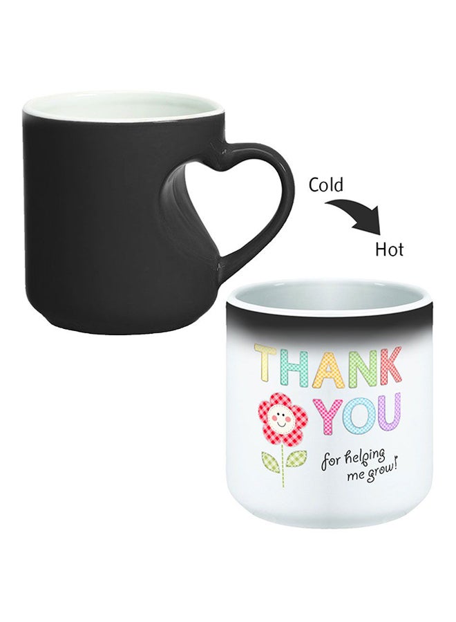 Decalac Ceramic Magic Mug With Inner Heart Handle Black/White - Image 2