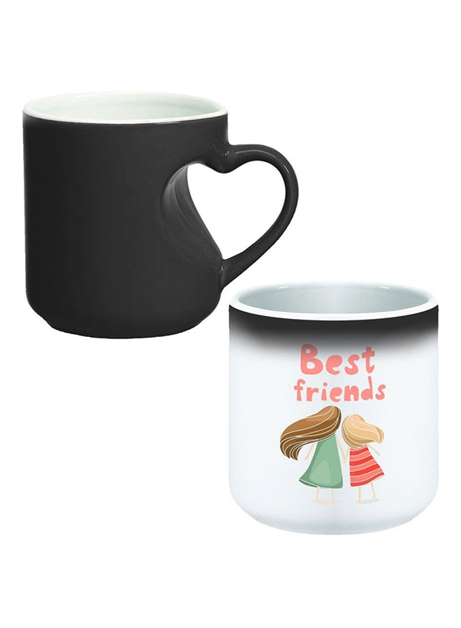 Decalac Ceramic Magic Mug With Inner Heart Handle Black/White - Image 1