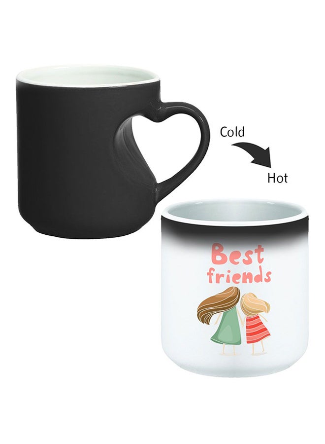 Decalac Ceramic Magic Mug With Inner Heart Handle Black/White - Image 2