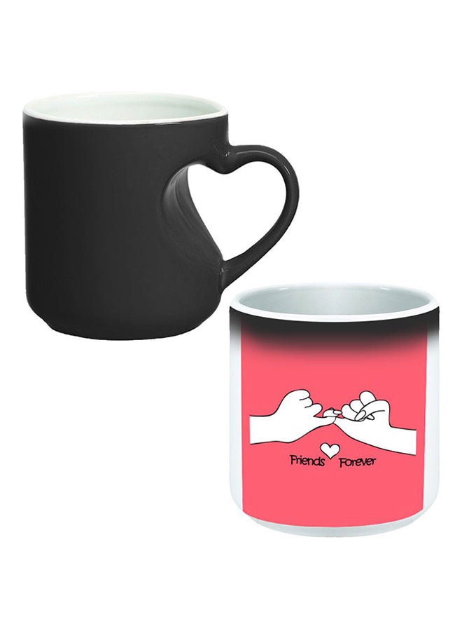 Decalac - Ceramic Magic Mug With Inner Heart Handle Black/White - Image 1