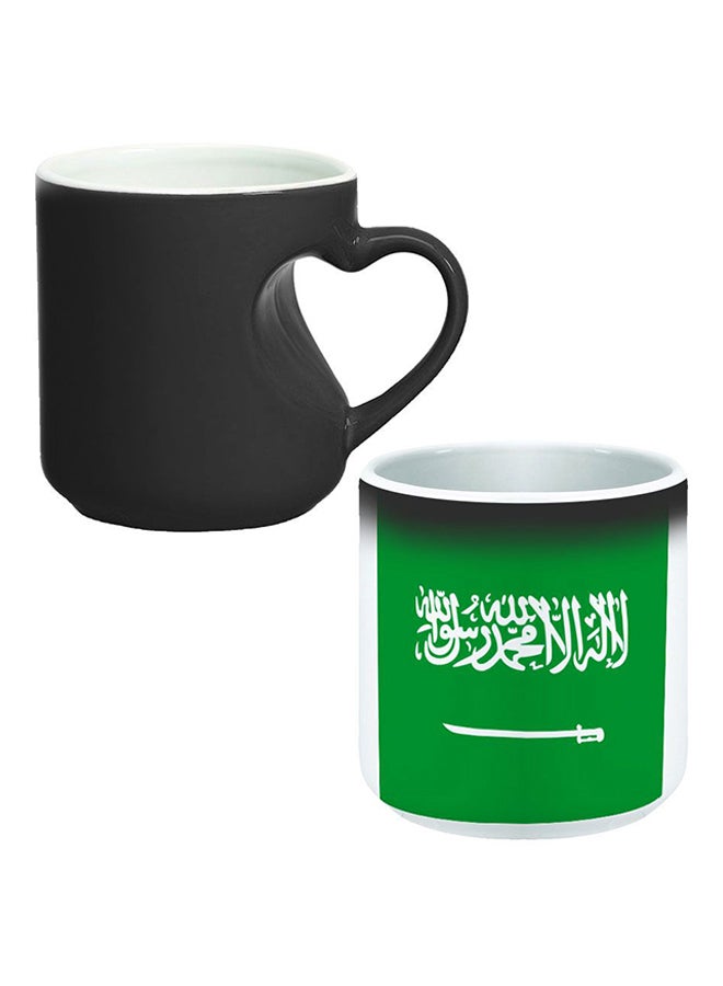 Decalac Colour Changing Magic Mug With Heart Handle Black/White  - Image 1