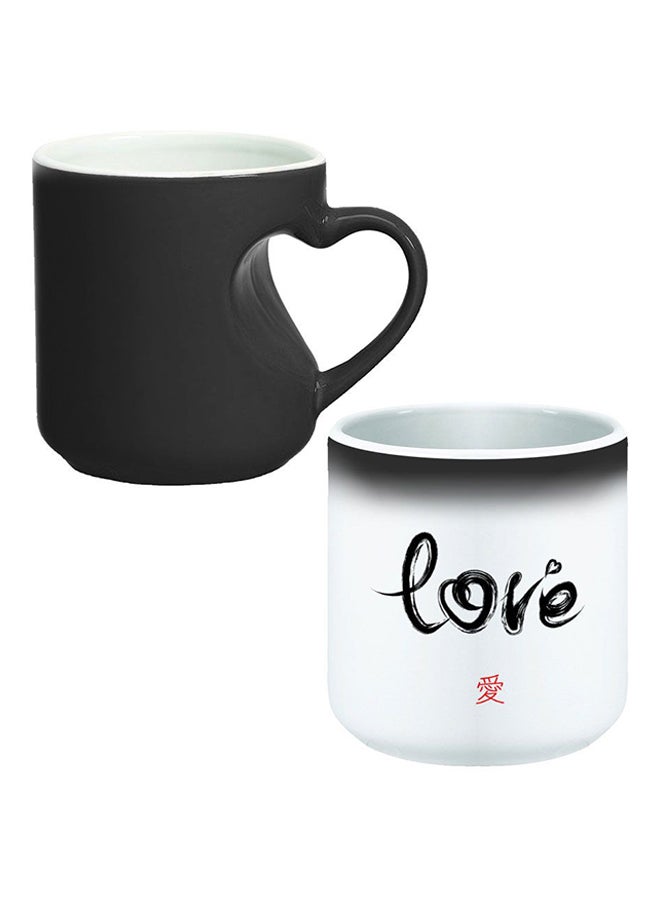 Decalac Ceramic Magic Mug With Inner Heart Handle Black/White  - Image 1