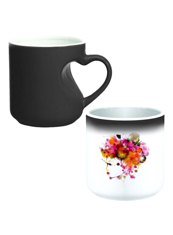 Decalac Ceramic Magic Mug With Inner Heart Handle Black/White - Image 1