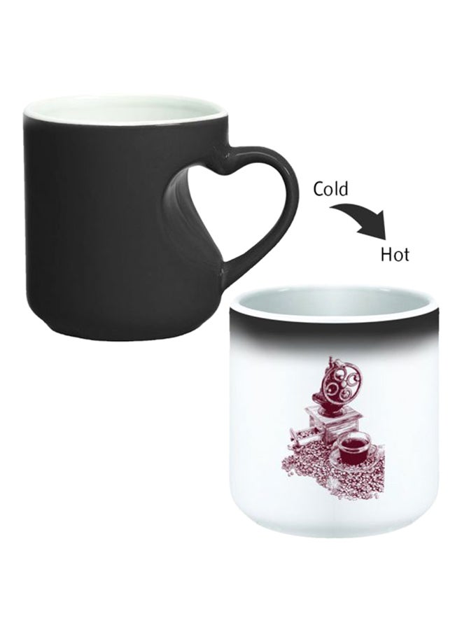 Decalac Ceramic Magic Mug With Inner Heart Handle Black/White - Image 2