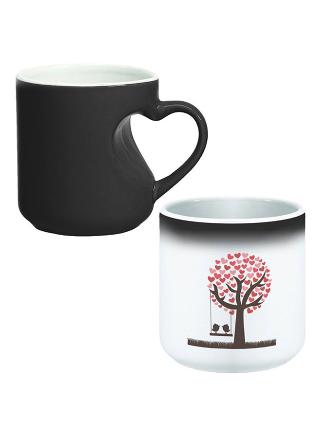 Decalac Ceramic Magic Mug With Inner Heart Handle Black/White  - Image 1