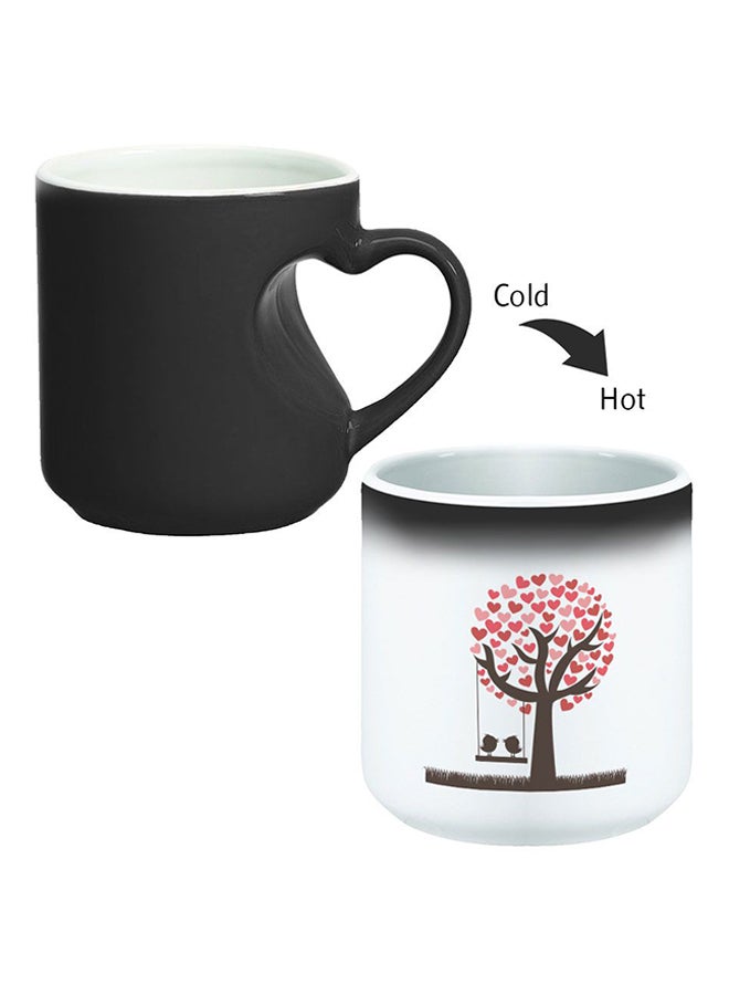 Decalac Ceramic Magic Mug With Inner Heart Handle Black/White  - Image 2