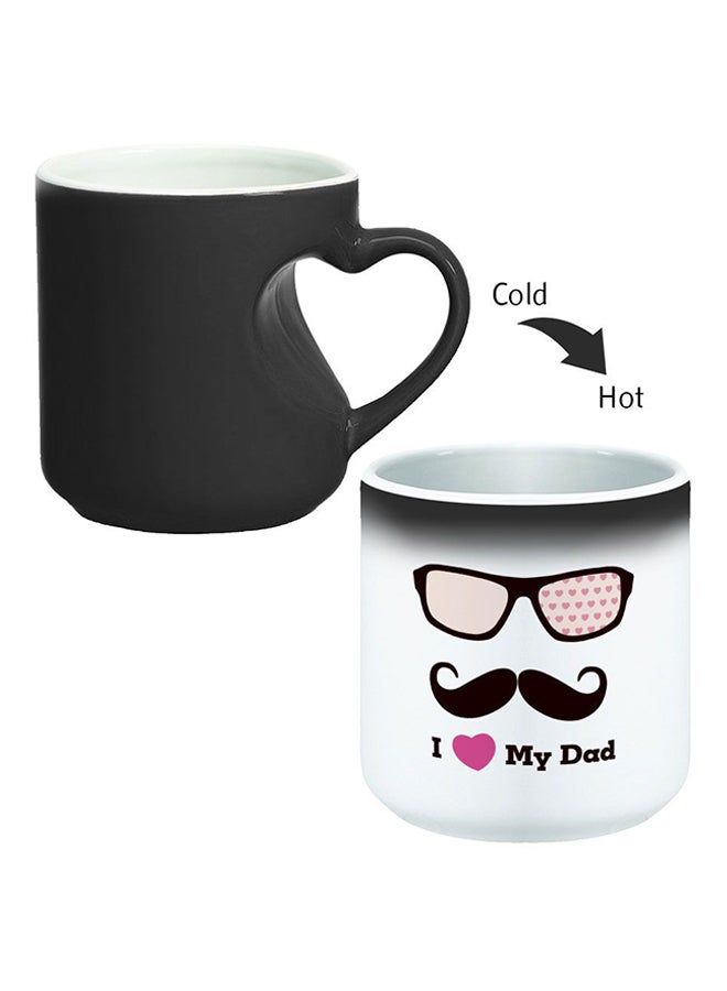 Decalac Ceramic Magic Mug With Inner Heart Handle Black/White  - Image 2