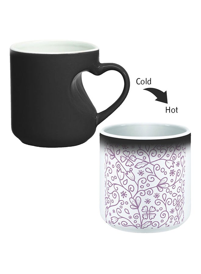 Decalac Ceramic Magic Mug With Inner Heart Handle Black/White - Image 2