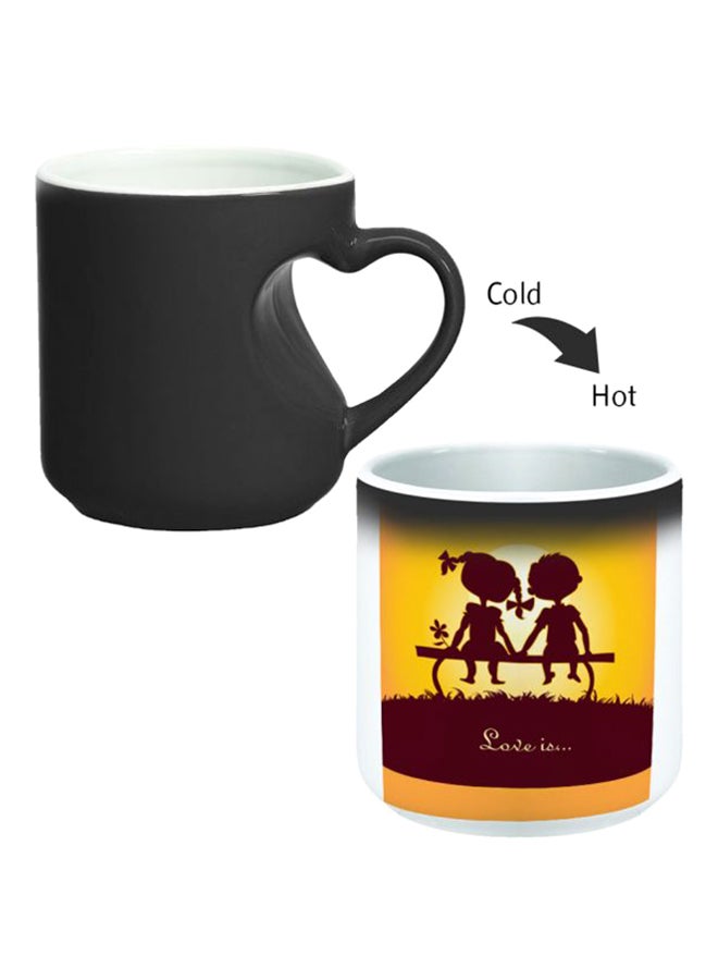 Decalac Ceramic Magic Mug With Inner Heart Handle Black/White  - Image 2