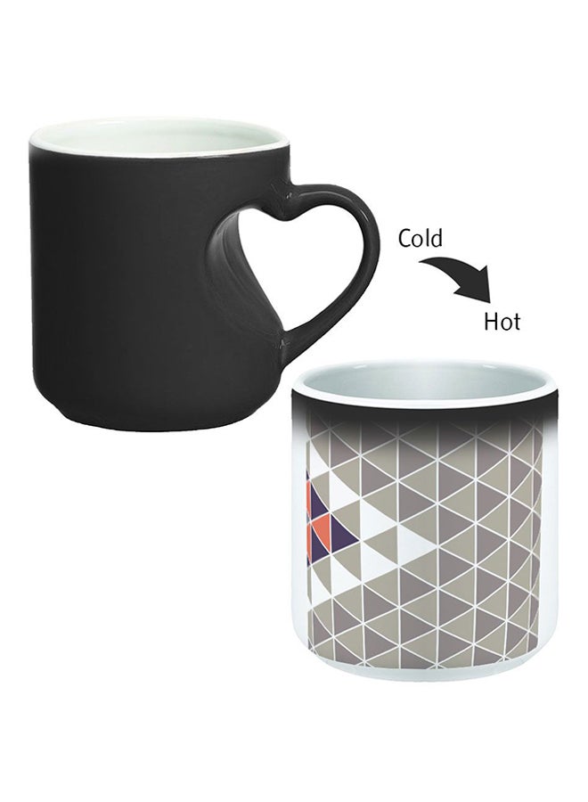 Decalac Ceramic Magic Mug With Inner Heart Handle Black/White - Image 2