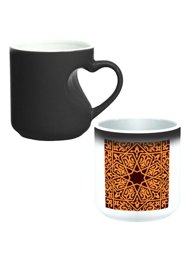 Decalac Magic Mug With Inner Heart Handle Black/White - Image 1