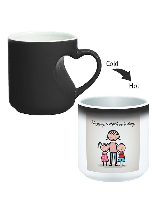 ديكالاك كوب سحري مزود بمقبض على شكل قلب بتصميم منحنٍ إلى الداخل أسود/ أبيض - Image 2