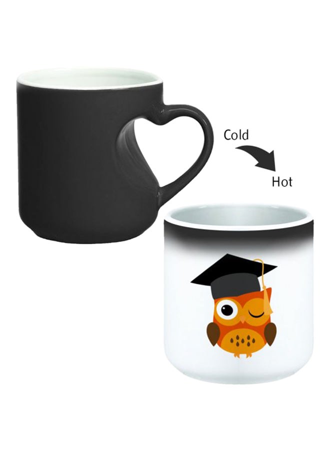 ديكالاك كوب سحري من السيراميك مزود بمقبض على شكل قلب بتصميم منحنٍ إلى الداخل أسود/ أبيض - Image 2