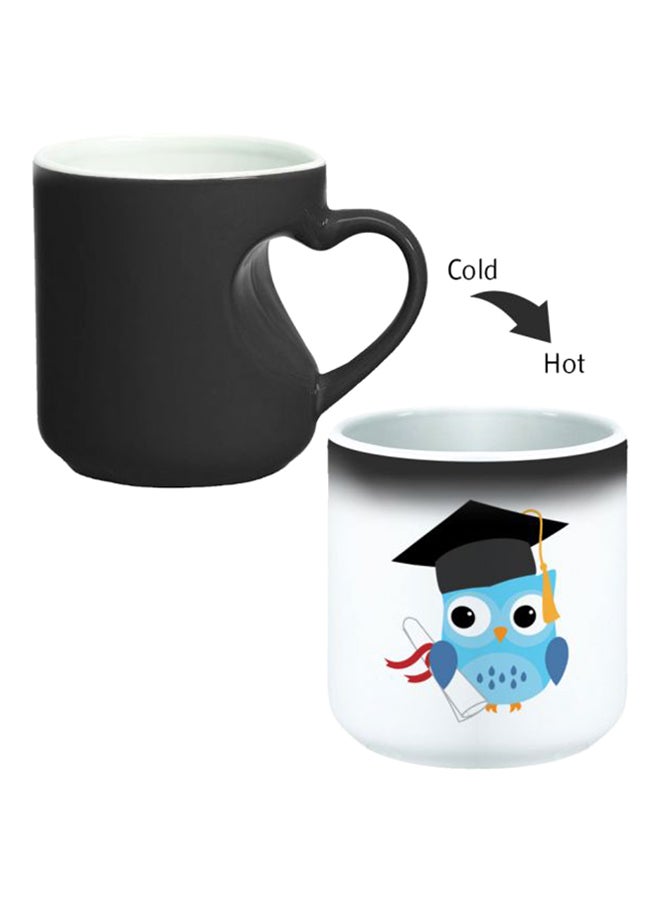 Decalac Ceramic Magic Mug With Inner Heart Handle Black/White - Image 2