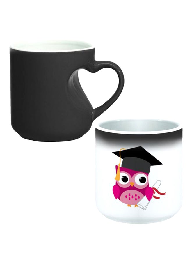 Decalac Ceramic Magic Mug With Inner Heart Handle Black/White - Image 1