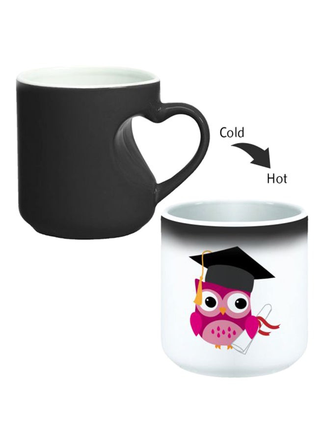 Decalac Ceramic Magic Mug With Inner Heart Handle Black/White - Image 2