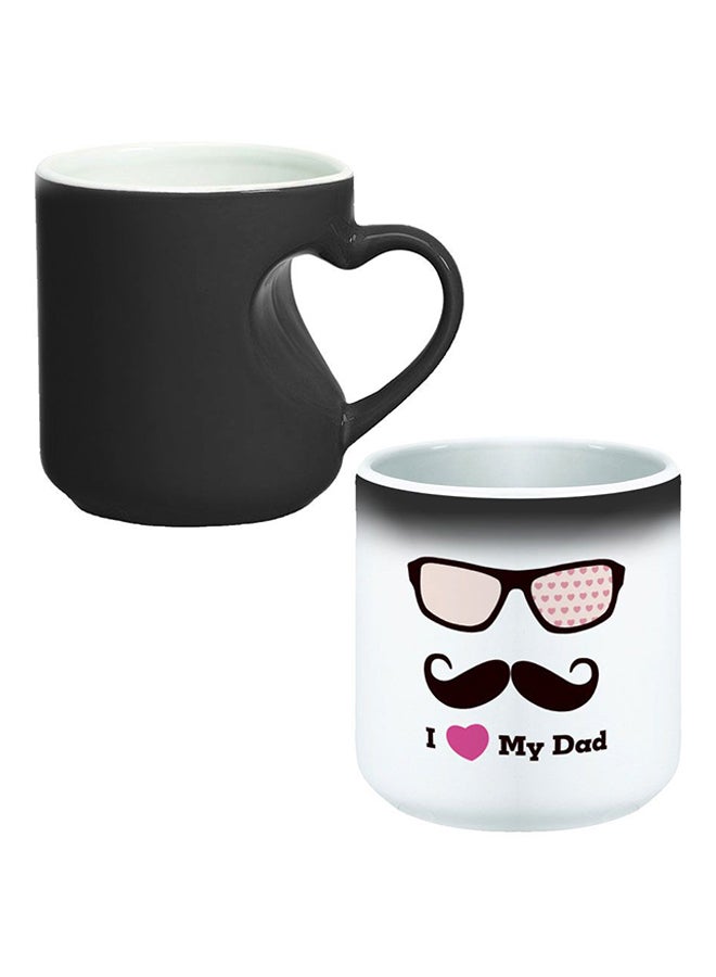 Decalac Ceramic Magic Mug With Inner Heart Handle Black/White  - Image 1